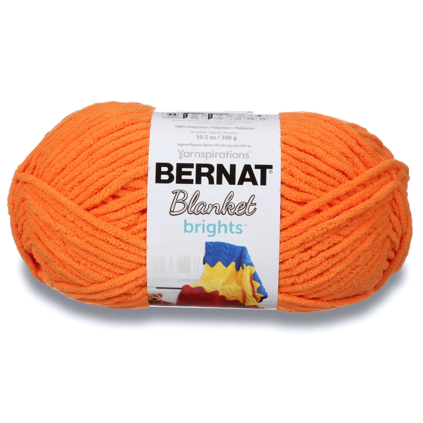 Bernat Blanket Brights Yarn (300g/10.5oz), Carrot Orange
