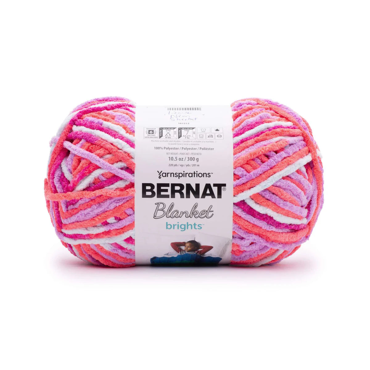 Bernat Blanket Brights Yarn (300g/10.5oz), Neon Sherbet
