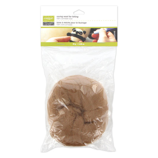 UNIQUE CRAFT Roving Wool - 25g - Chestnut