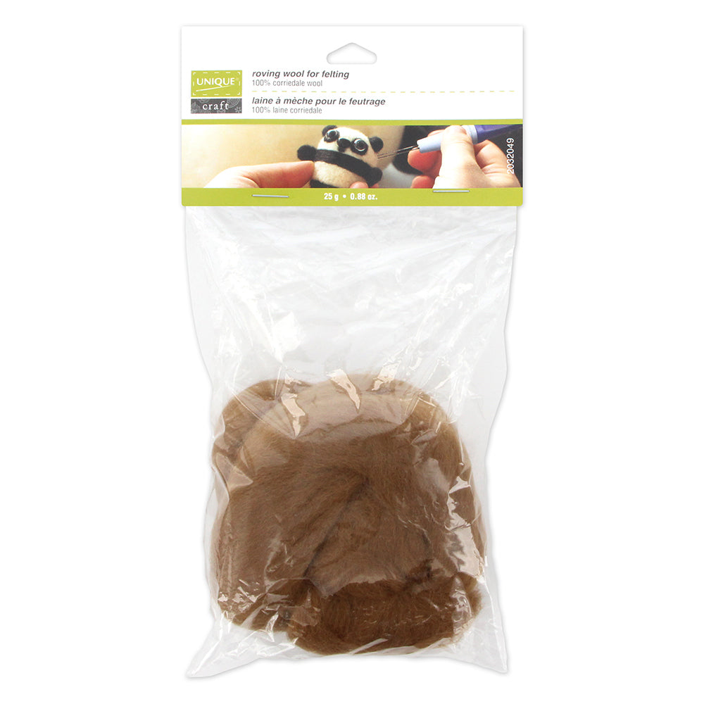 UNIQUE CRAFT Roving Wool - 25g - Cappuccino