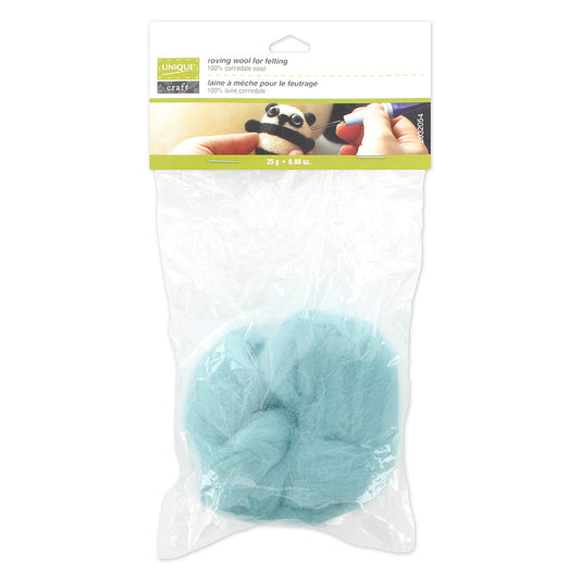 UNIQUE CRAFT Roving Wool - 25g - Alga Blue