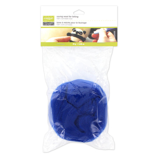 UNIQUE CRAFT Roving Wool - 25g - Royal Blue