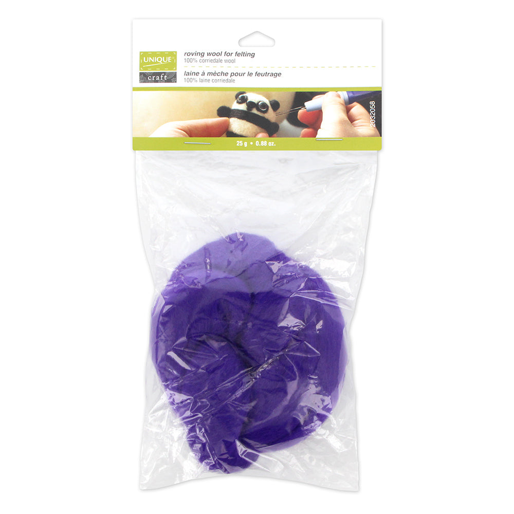 UNIQUE CRAFT Roving Wool - 25g - Royal Purple