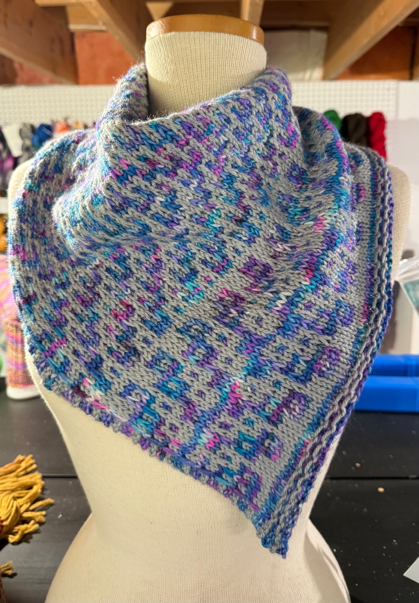 Dovetail Cowl Hand Knit Merino Wool and Wool/Acrylic Blend