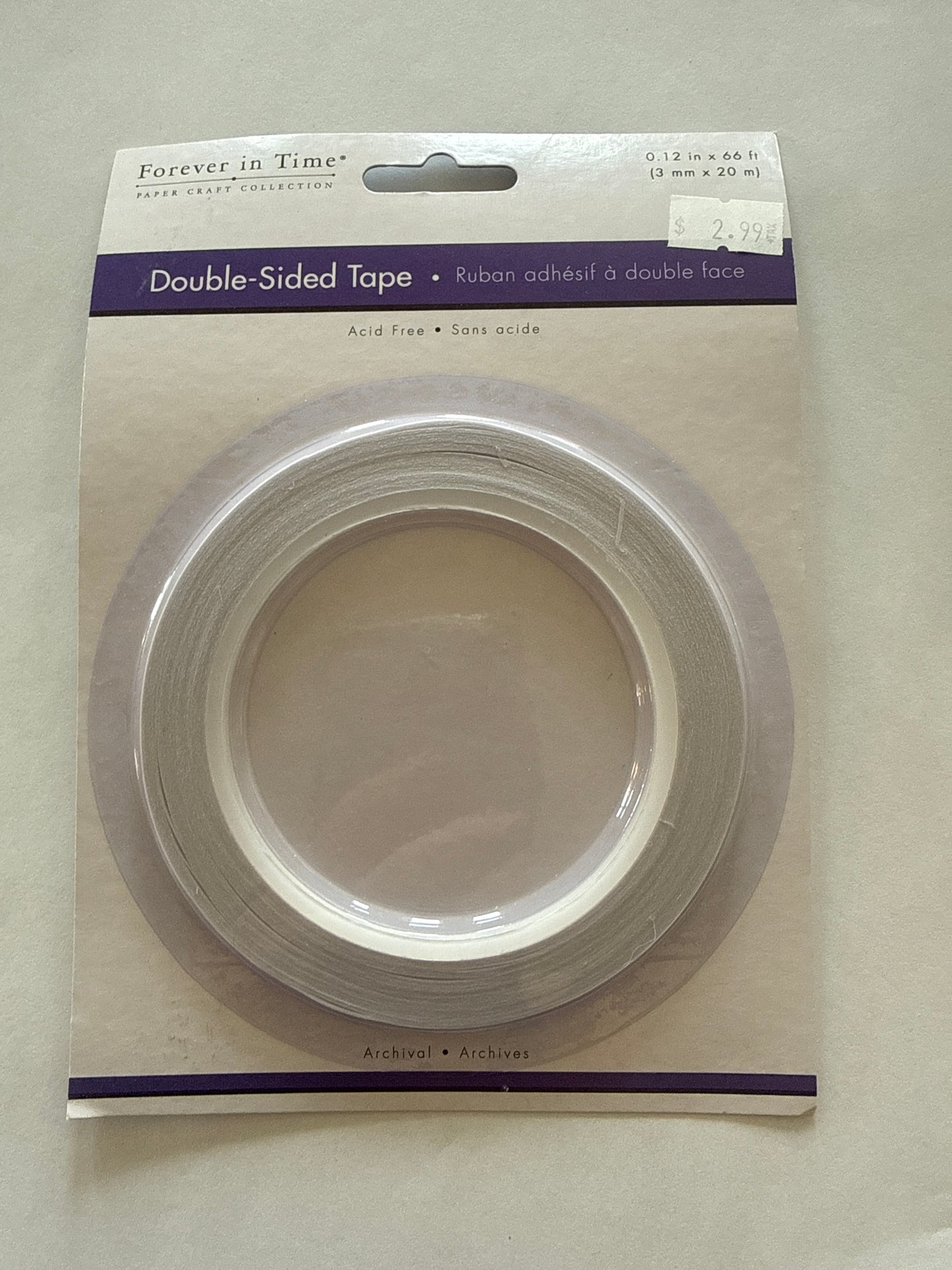 Paper Craft Tape: 3mm Double-Side Adhesive x20m Acidfree