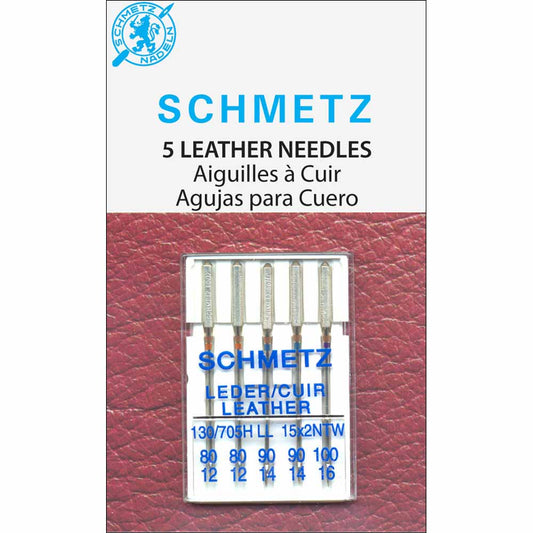 SCHMETZ #1838 Leather Needles Carded - Assorted - 5 count