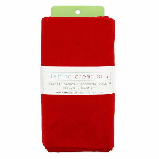 FABRIC CREATIONS Flannel Solids Fabric - Red - 1.8 x 1m (2yds x 42″)