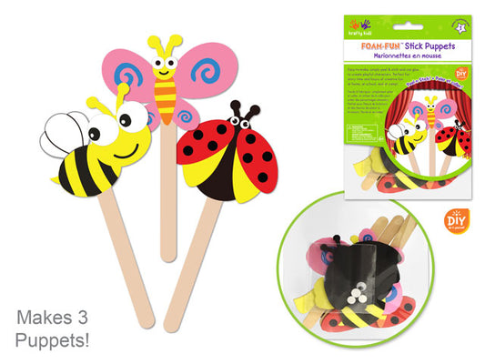 Krafty Kids Kit: DIY Foam Character Stick Puppets x3 I) Flying Friends