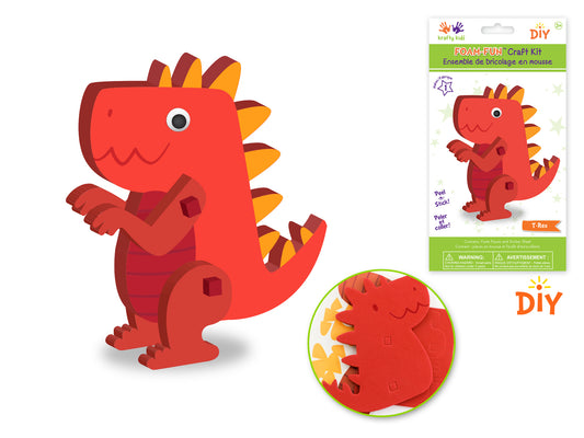 Krafty Kids Kit: DIY Foam-Fun Standing Kit (makes 1) I) T-Rex