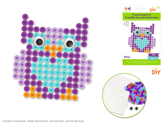 Krafty Kids Kit: DIY Iron-on Fused Bead Kit C) Owl