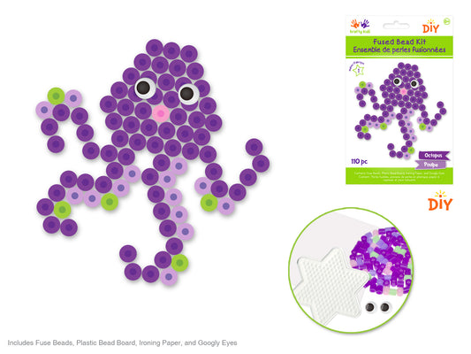 Krafty Kids Kit: DIY Iron-on Fused Bead Kit E) Octopus