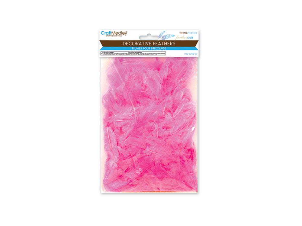 Feather Craft: 12g Craft Feathers 2"-3.5" E) Pink