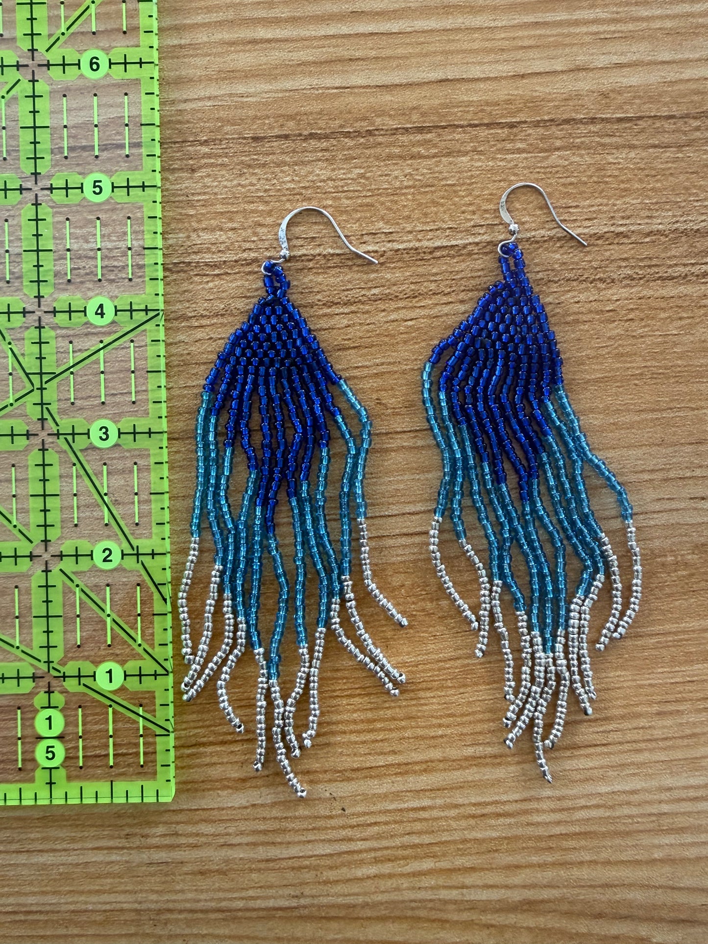 Blue Glass Bead Earrings