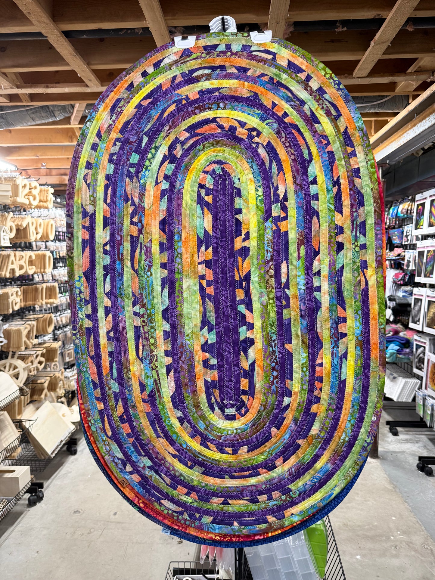 Jelly Roll Rug Green and Purple 27” x 43”