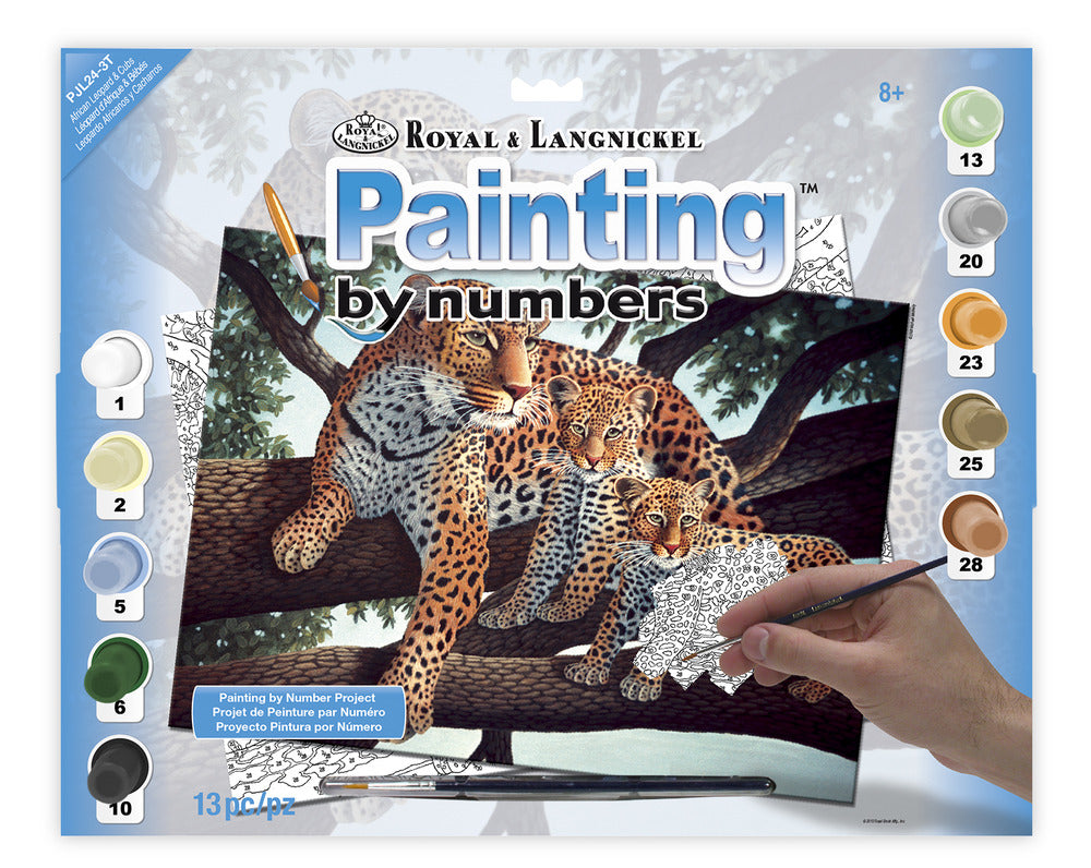 Junior Painting By Numbers, Large - African Leopard & Cubs