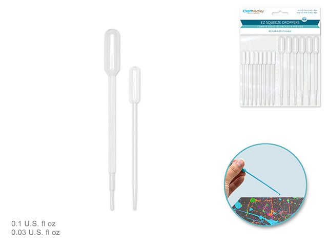 Plastic Bottles: Squeezable Droppers 3ml x6 +1ml x8 14/pk
