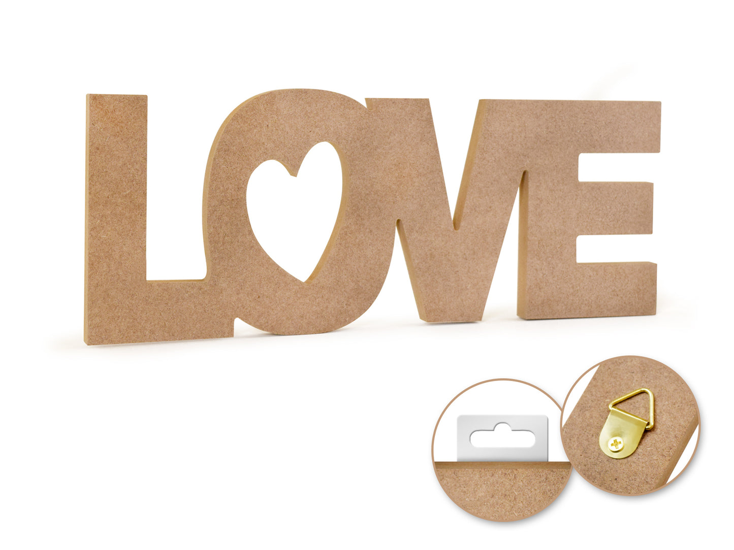 Wood Craft: 12" DIY Word Decor- MDF Standing B) Love