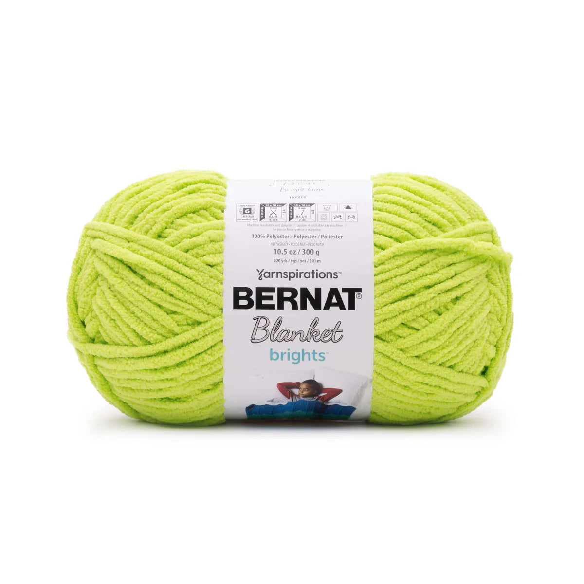 Bernat Blanket Brights Yarn (300g/10.5oz), Bright Lime