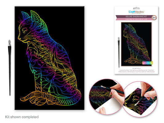 Craft Medley Kit: Deluxe Engraving Art DIY Kit L) Holographic~ Cat