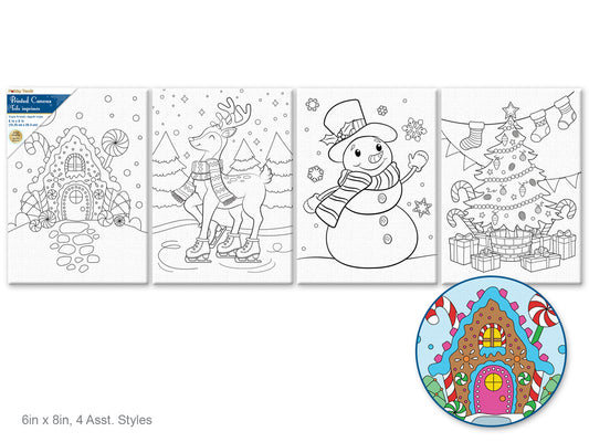 Holiday Canvas: 6"x8" Stretch Artist Printed Back-Stapled