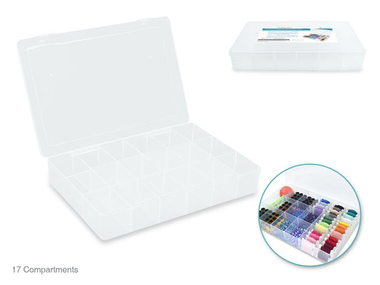 Craft Storage: 10.4"x7"x1.7" Floss & Trinket Organizer Box 17-Comp