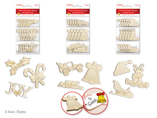 Holiday Wood: DIY Mini Wood Laser Cut-Outs x15