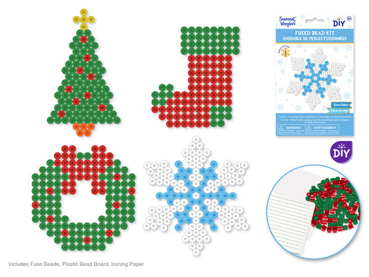Seasonal Wonders: DIY Iron-on Fused Bead Kit-Holiday Icons