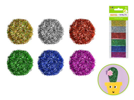 Krafty Kids: 12g Twinkle-Town Glitter Pouches (6ea x 2g) E) Bar Essentials