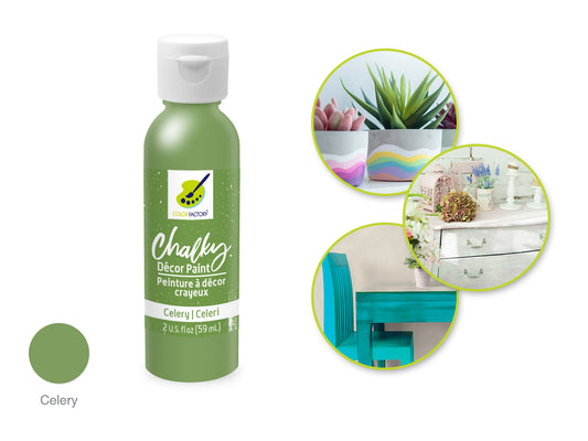 Color Factory: 2oz Chalky Decor Paint -Celery