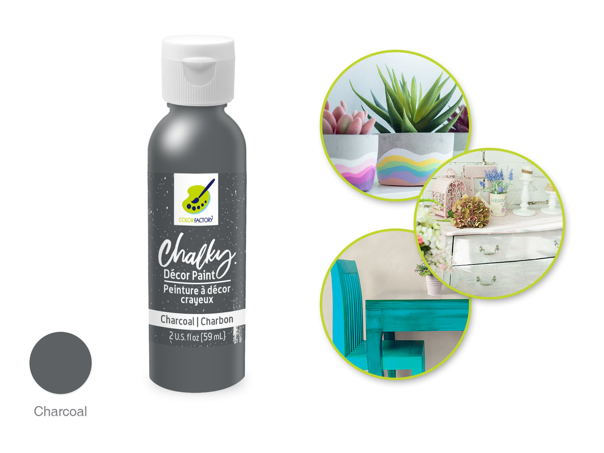 Color Factory: 2oz Chalky Decor Paint - Charcoal – Katt's Sew Crafty