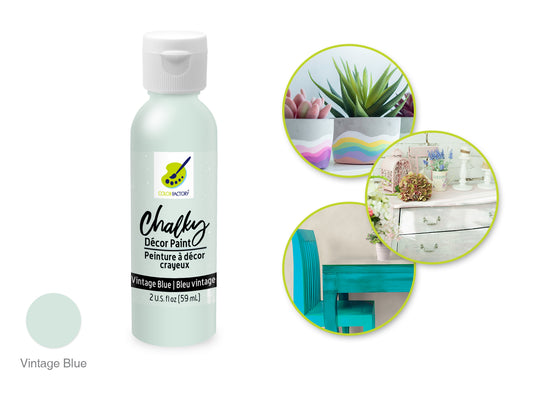 Color Factory: 2oz Chalky Decor Paint - Vintage Blue