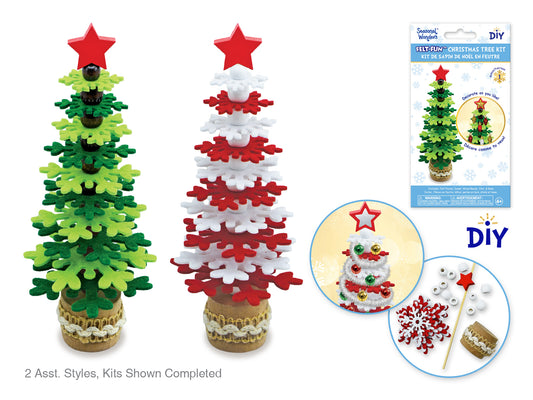Seasonal Wonders: 7.9" DIY Felt Christmas Tree w/Wood Star