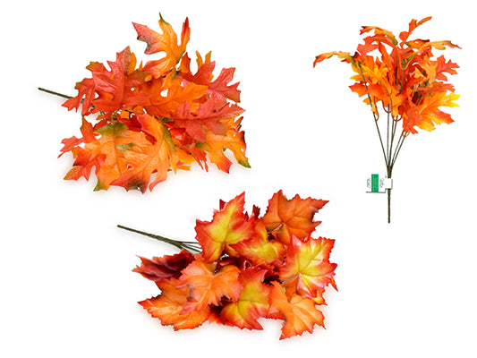 Enchanted Garden: 12" Fall Leaves Bush x6 (12 Leaves)