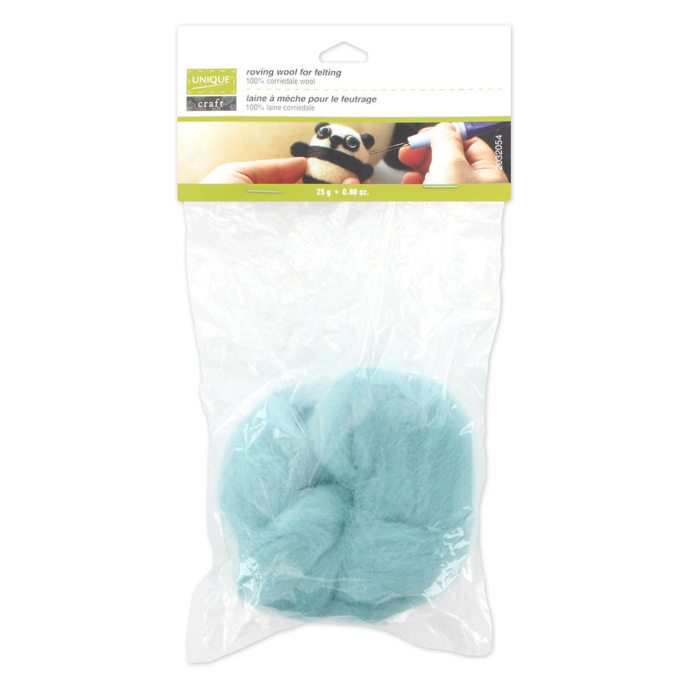 UNIQUE CRAFT Roving Wool - 25g - Alga Blue