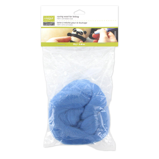 UNIQUE CRAFT Roving Wool - 25g - Mikonos Blue