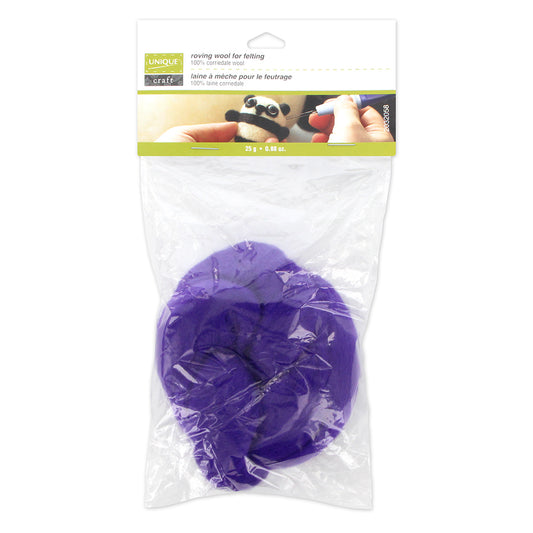UNIQUE CRAFT Roving Wool - 25g - Royal Purple