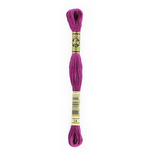 DMC #117 Cotton 6 Strand Floss 8m - 34 Dark Fuchsia