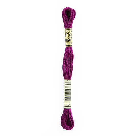 DMC #117 Cotton 6 Strand Floss 8m - 35 Very Dark Fuchsia