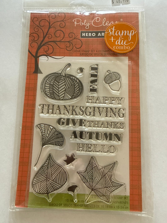 Hero Art Autumn Stamp and Die Combo