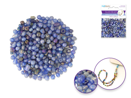 Glass Beads: 4mm-6mm Mix Luster Polish 30g D) Amethyst