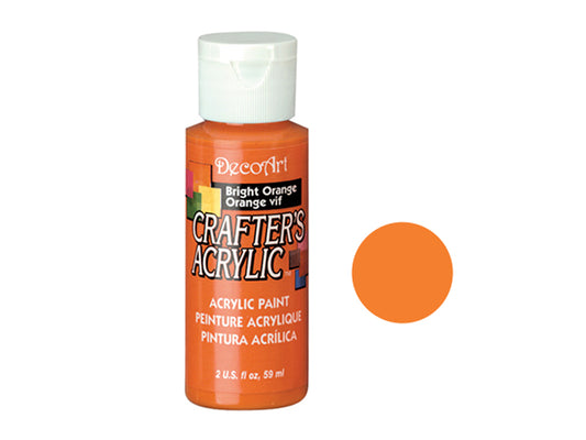 Crafters Acrylic Paint: 2oz Craft & Hobby - BRIGHT ORANGE