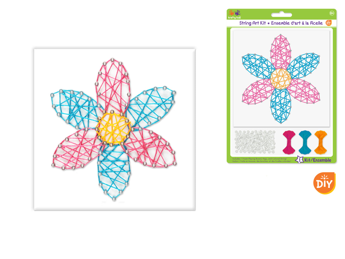 Sticky Craft String Krafty Kids Kit: DIY String-Art Kit A) Daisy – Katt's Sew Crafty