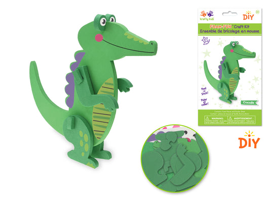 Krafty Kids Kit: DIY Foam-Fun Standing Kit (makes 1) E) Crocodile