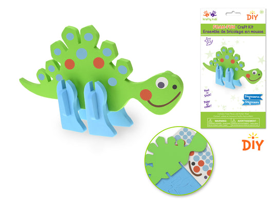 Krafty Kids Kit: DIY Foam-Fun Standing Kit (makes 1) F) Stegosaurus