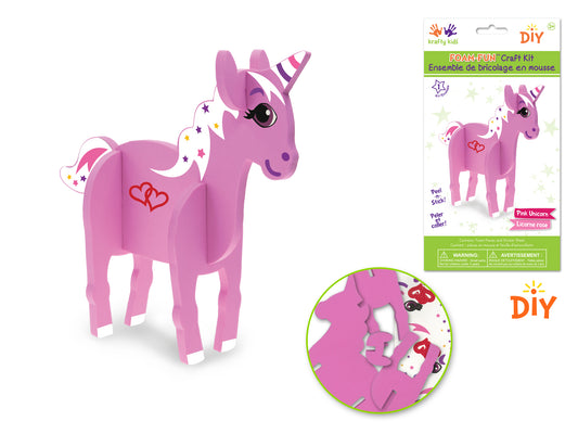 Krafty Kids Kit: DIY Foam-Fun Standing Kit (makes 1) G) Pink Unicorn