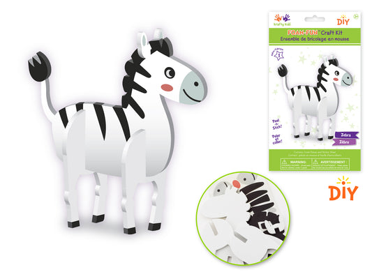 Krafty Kids Kit: DIY Foam-Fun Standing Kit (makes 1) H) Zebra