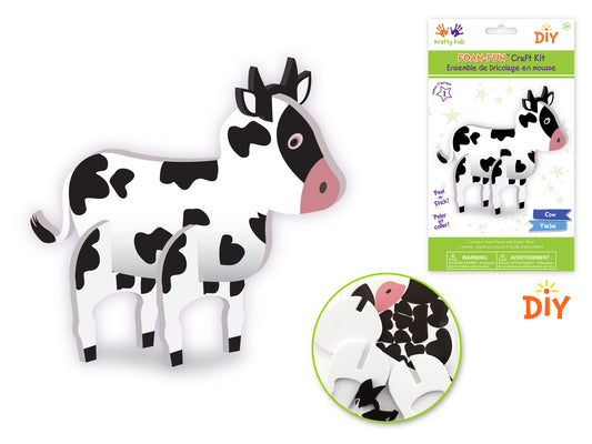 Krafty Kids Kit: DIY Foam-Fun Standing Kit (makes 1) J) Cow