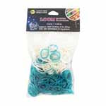 WONDER LOOM Loom Bands - White/Turquoise - 600 pcs.