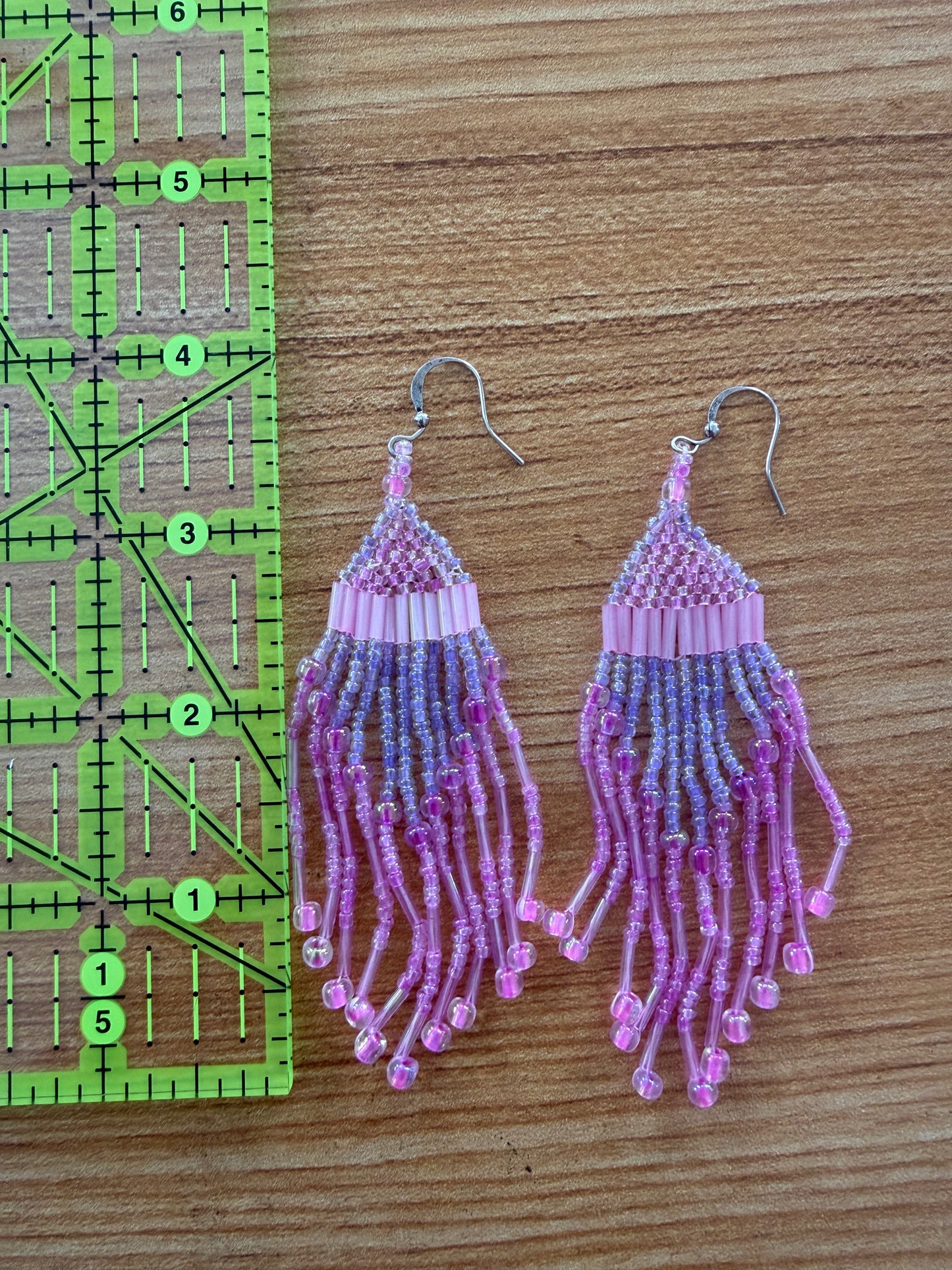 Pink Glass Bead Earrings