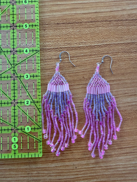 Pink Glass Bead Earrings